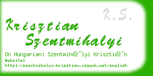 krisztian szentmihalyi business card